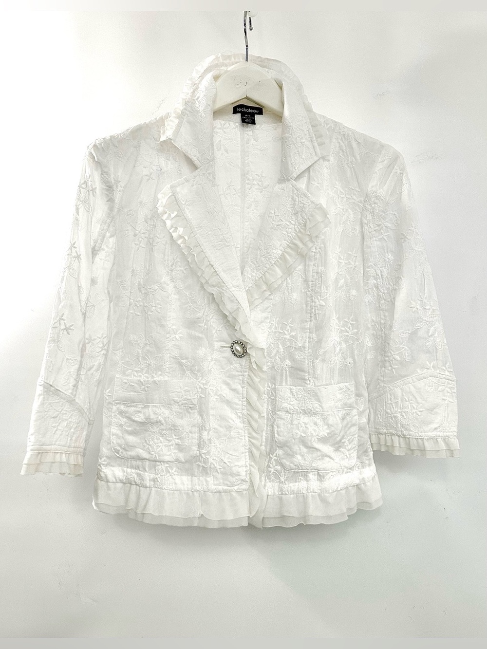 ⏰FINAL$Drop VTG Le Chateau White eyelet blazer